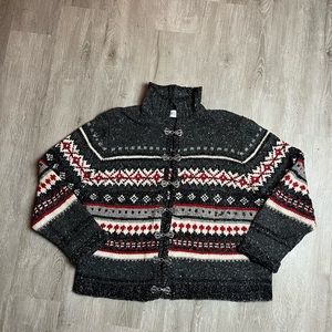 Marsh Landing Cardigan Sweater Nordic Print Size L Women’s Wool